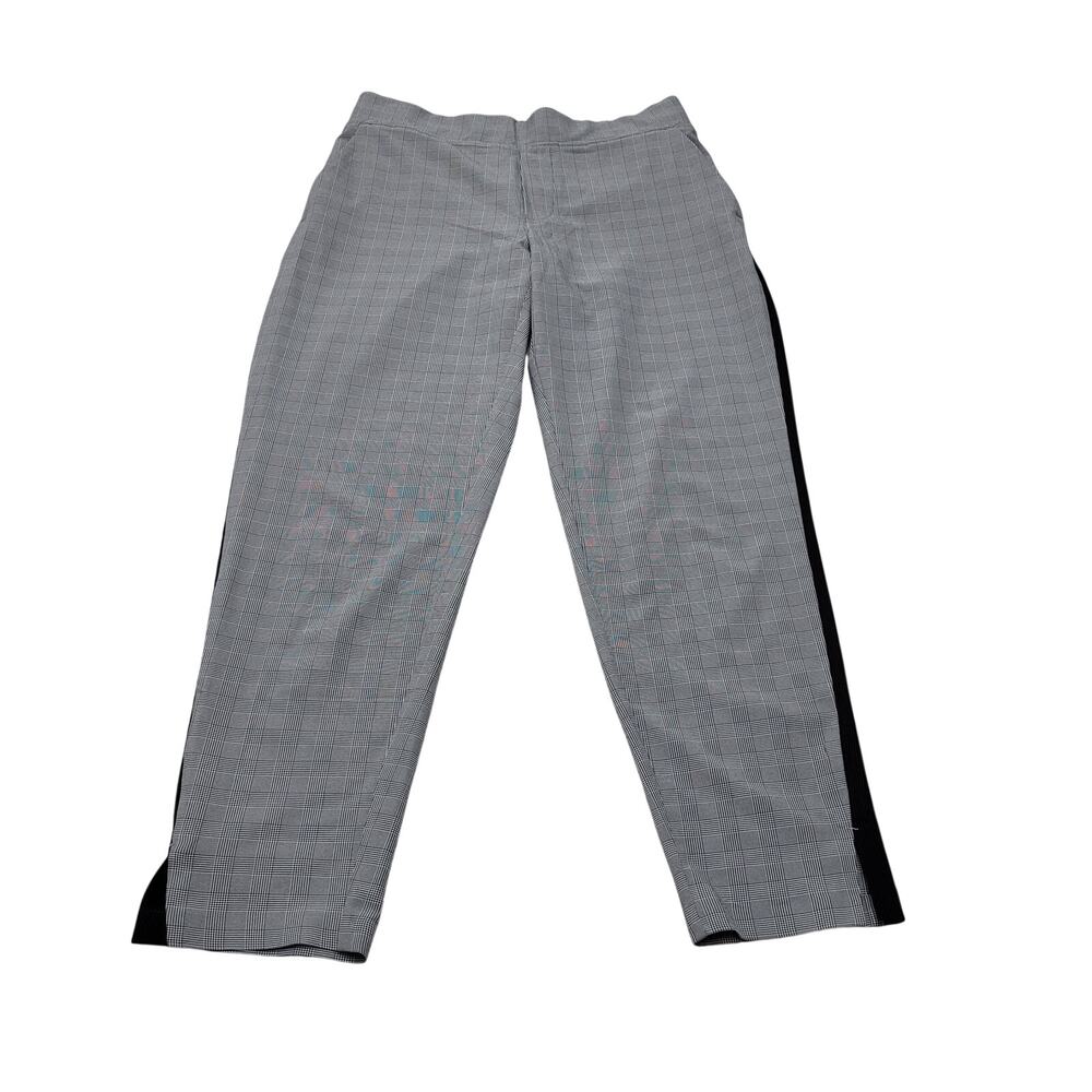 Athleta Brooklyn ankle pants pull on checkered tapered trousers 4p